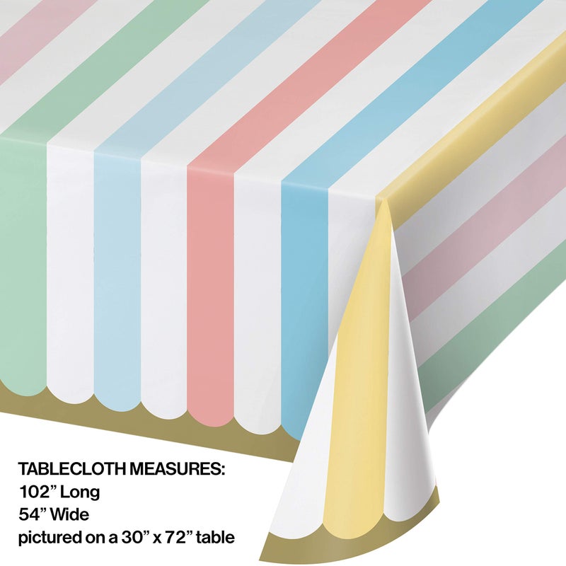 Creative Converting Pastel Celebrations Paper Tablecloth, 1 ct - Image 2
